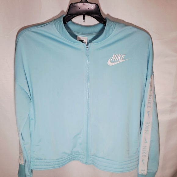 Nike Youth Girls Light Blue Zip Jacket Size XL - Picture 1 of 5